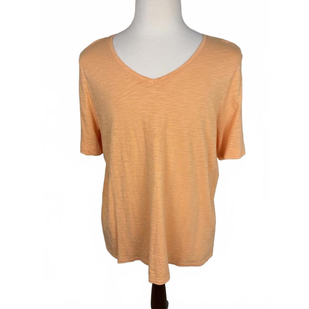 Chico's Soft Touch V-Neck Tee - Peach, size 3